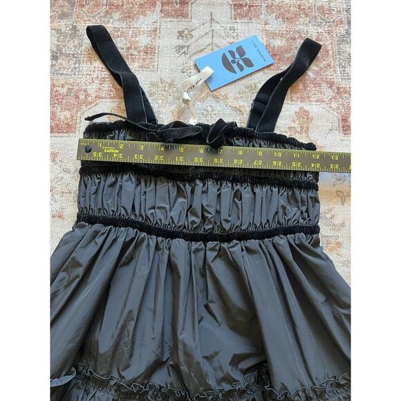 Hunter Bell Fleur Mini Black Dress in Onyx Size S Velvet Straps NWT - Picture 4 of 10